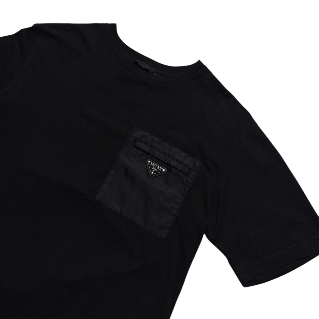 Prada Re Nylon Black Pocket T-Shirt | Large, Black