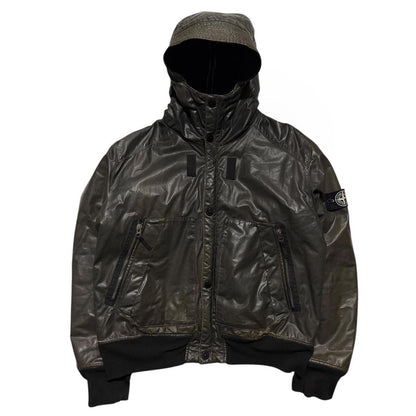 Stone Island Waxed Ice Jacket | XXL, Olive Green
