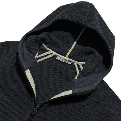 Stone Island Heavy Knit Hoodie | Large, Black