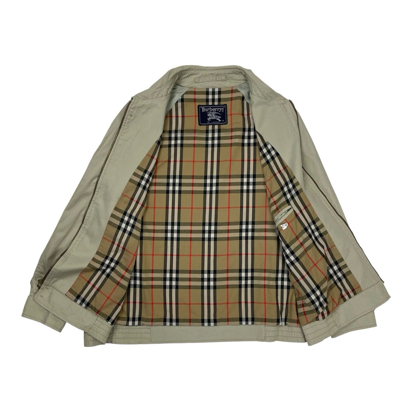Vintage Burberry Nova Check Crest Harrington Jacket, Size Medium | O/S, Red