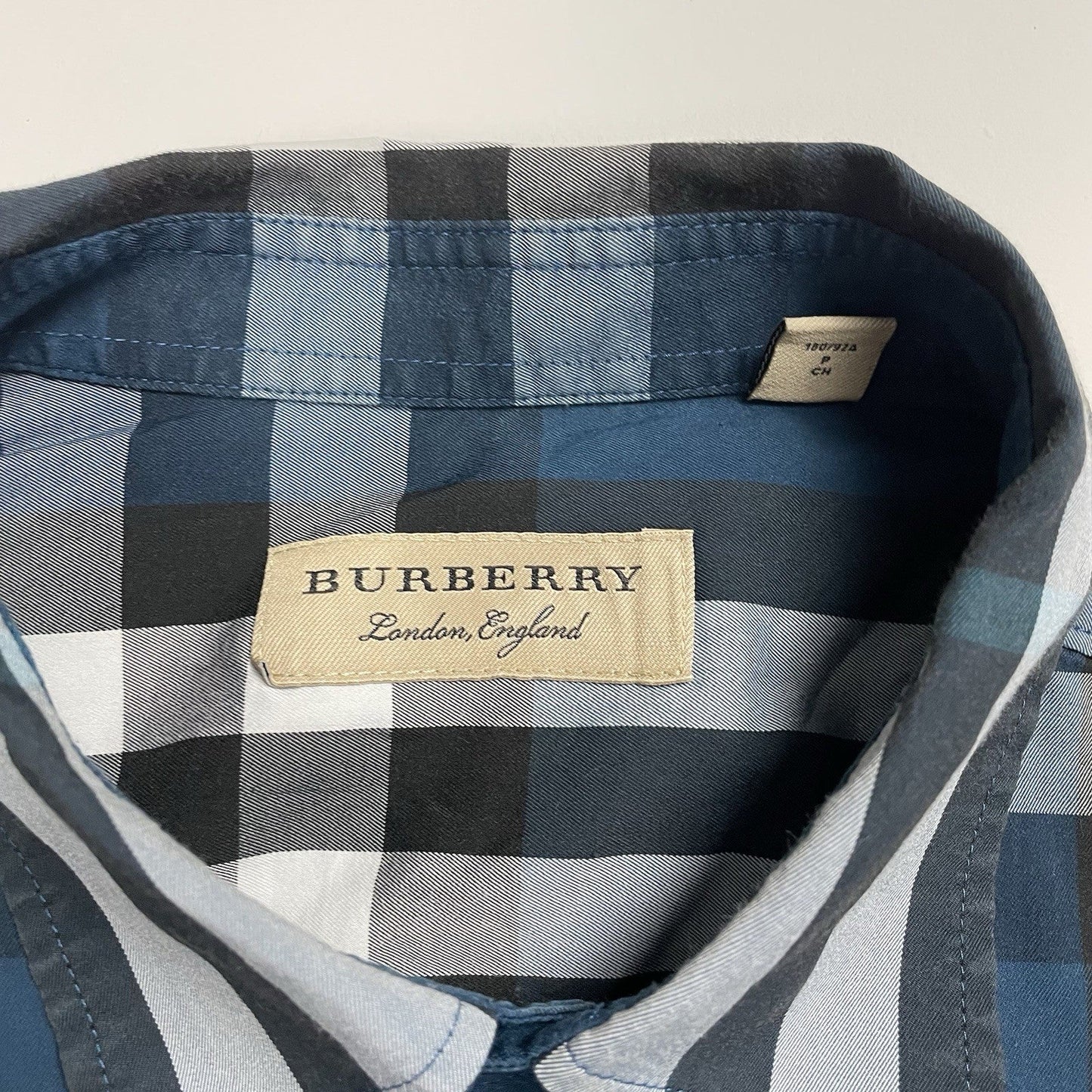 Burberry Nova Check Shirt, Size Small | O/S, Blue