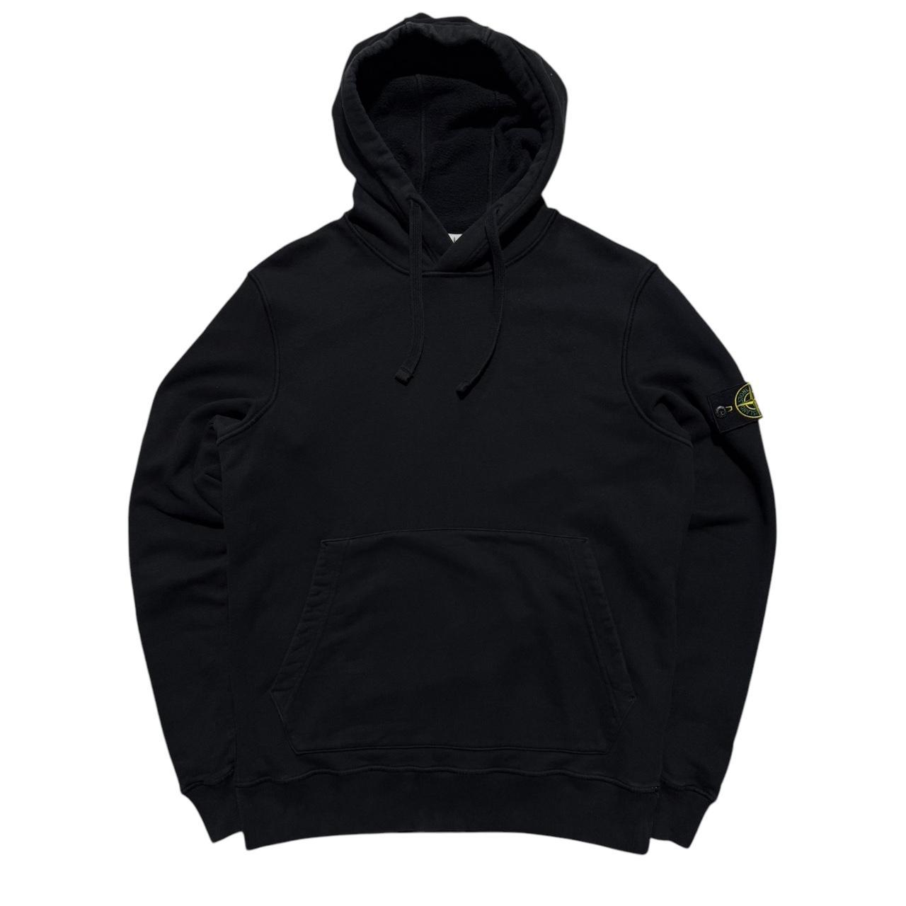 Stone Island Black Pullover Hoodie | Large, Black