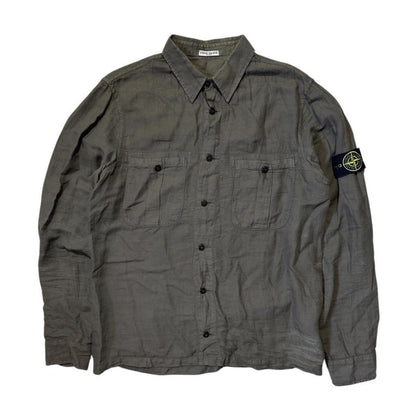 Stone Island Brown Linen Shirt