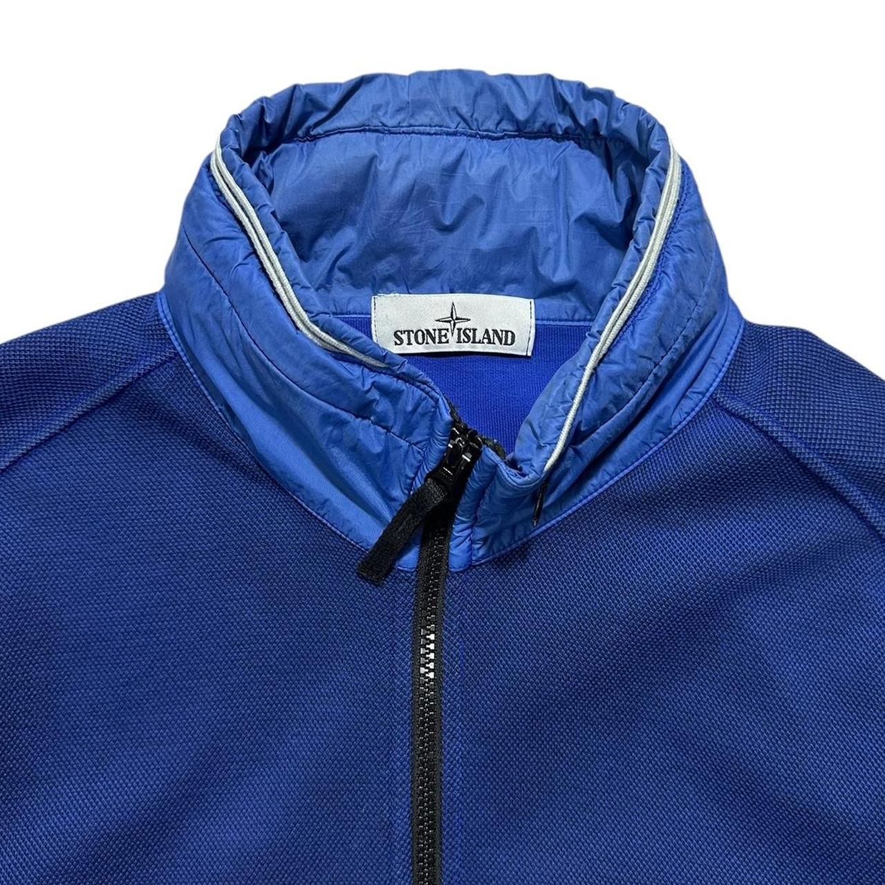 Stone Island Blue Zip Up Hoodie