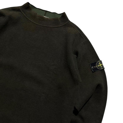 Stone Island A/W 1995 Dark Green Fleece Pullover | Medium, Green
