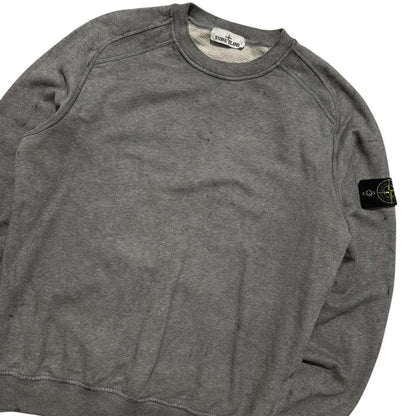 Stone Island Dust Treatment Pullover Crewneck | Medium, Dusty Blue