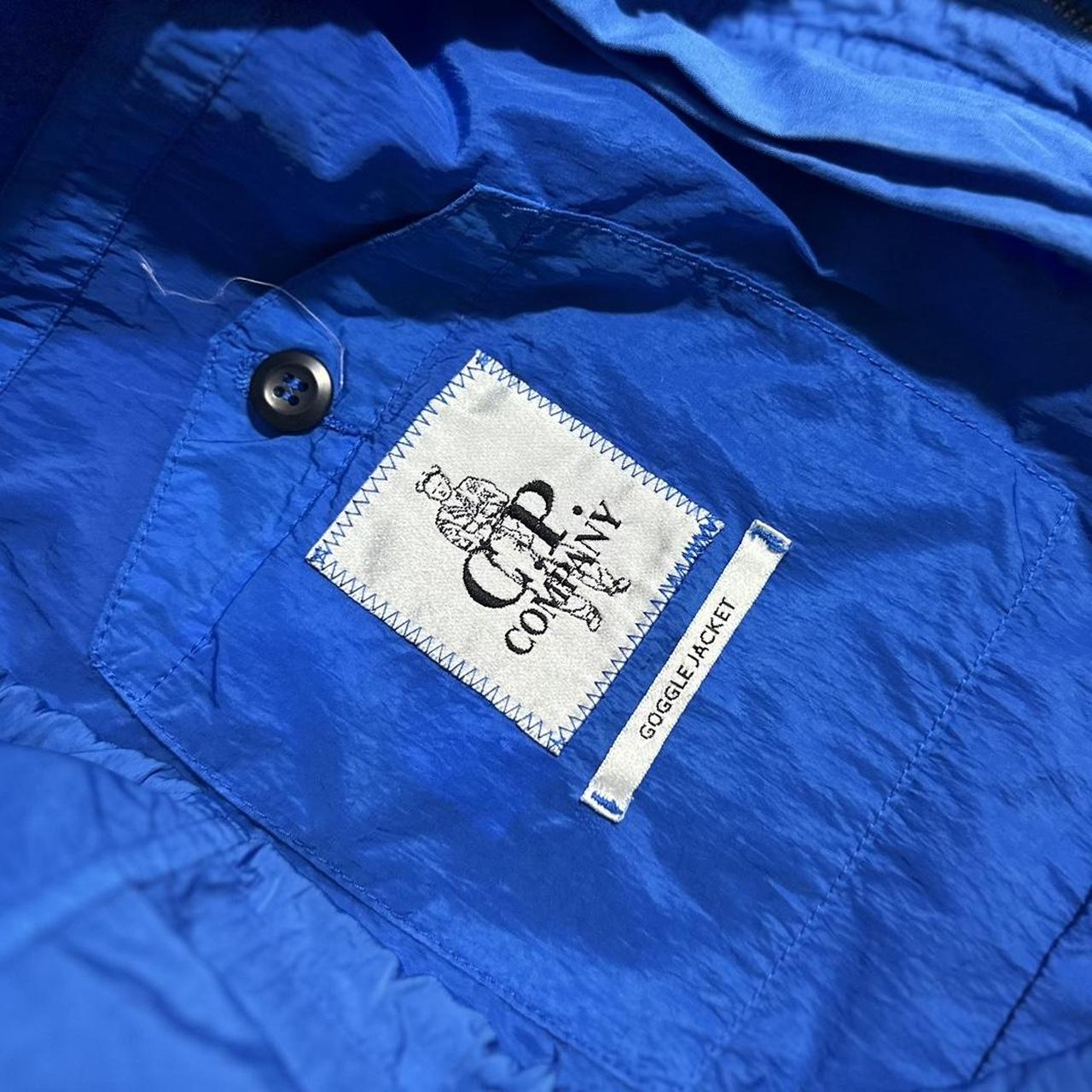 CP Company Blue Nylon Multipocket Goggle Jacket