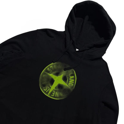 Stone Island Blur Compass Logo Pullover Hoodie