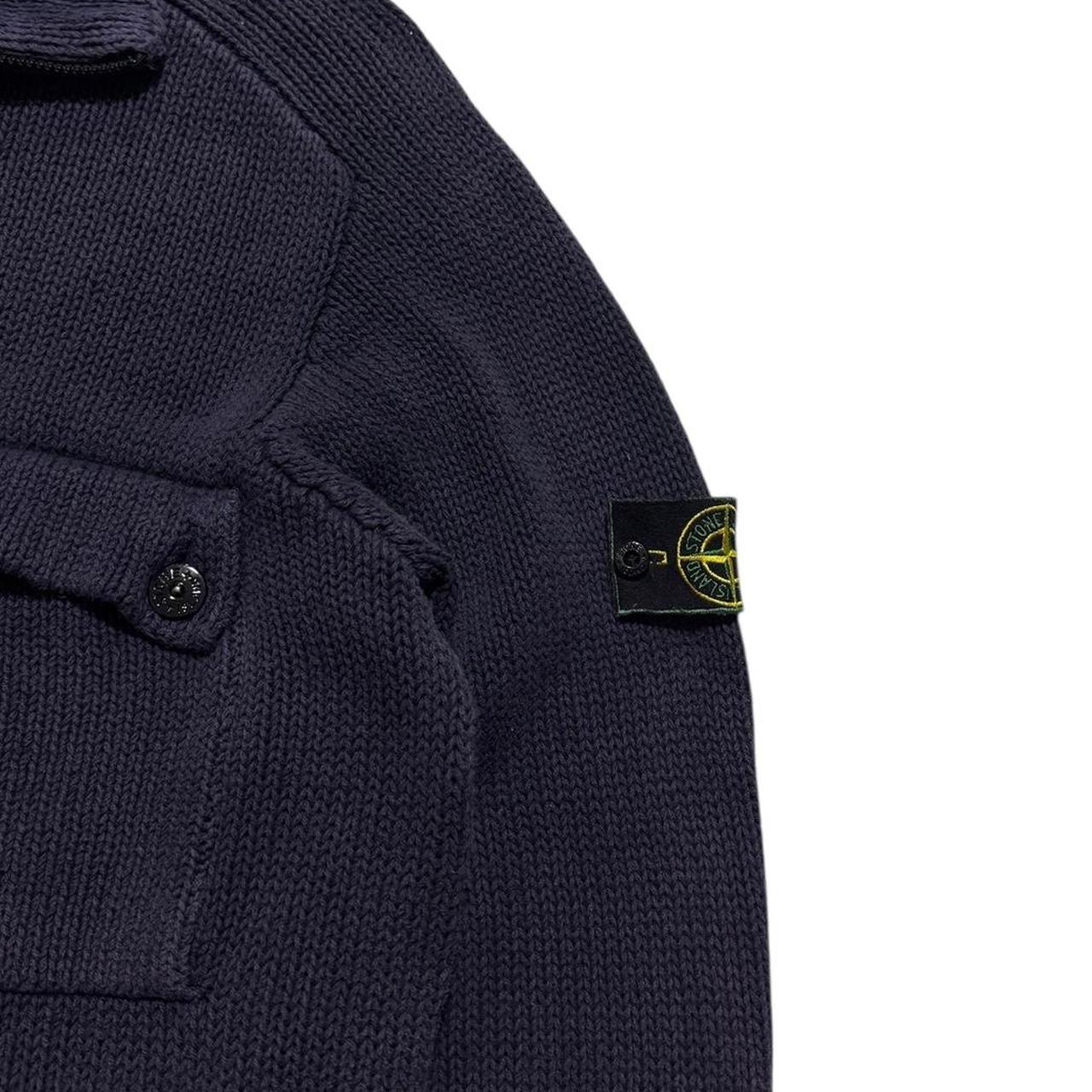 Stone Island 1998 Heavy Knit Full Zip | XL, Navy