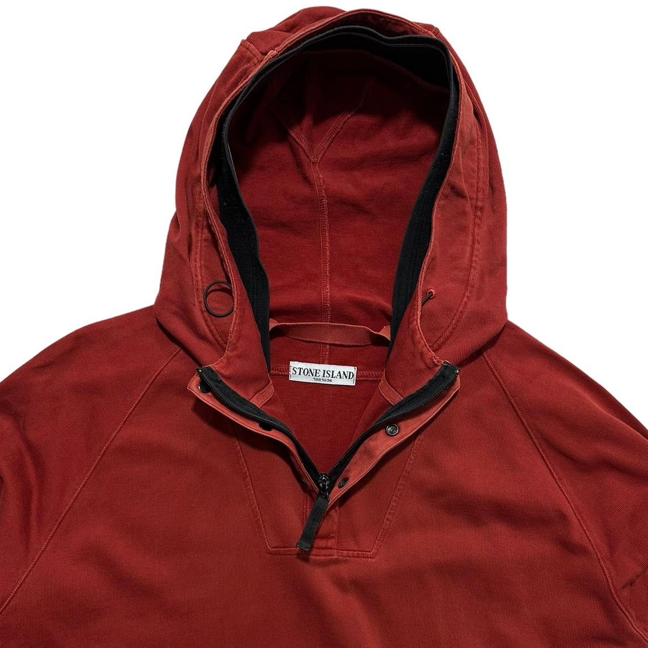 Stone Island Red Quarter Zip Up Pullover