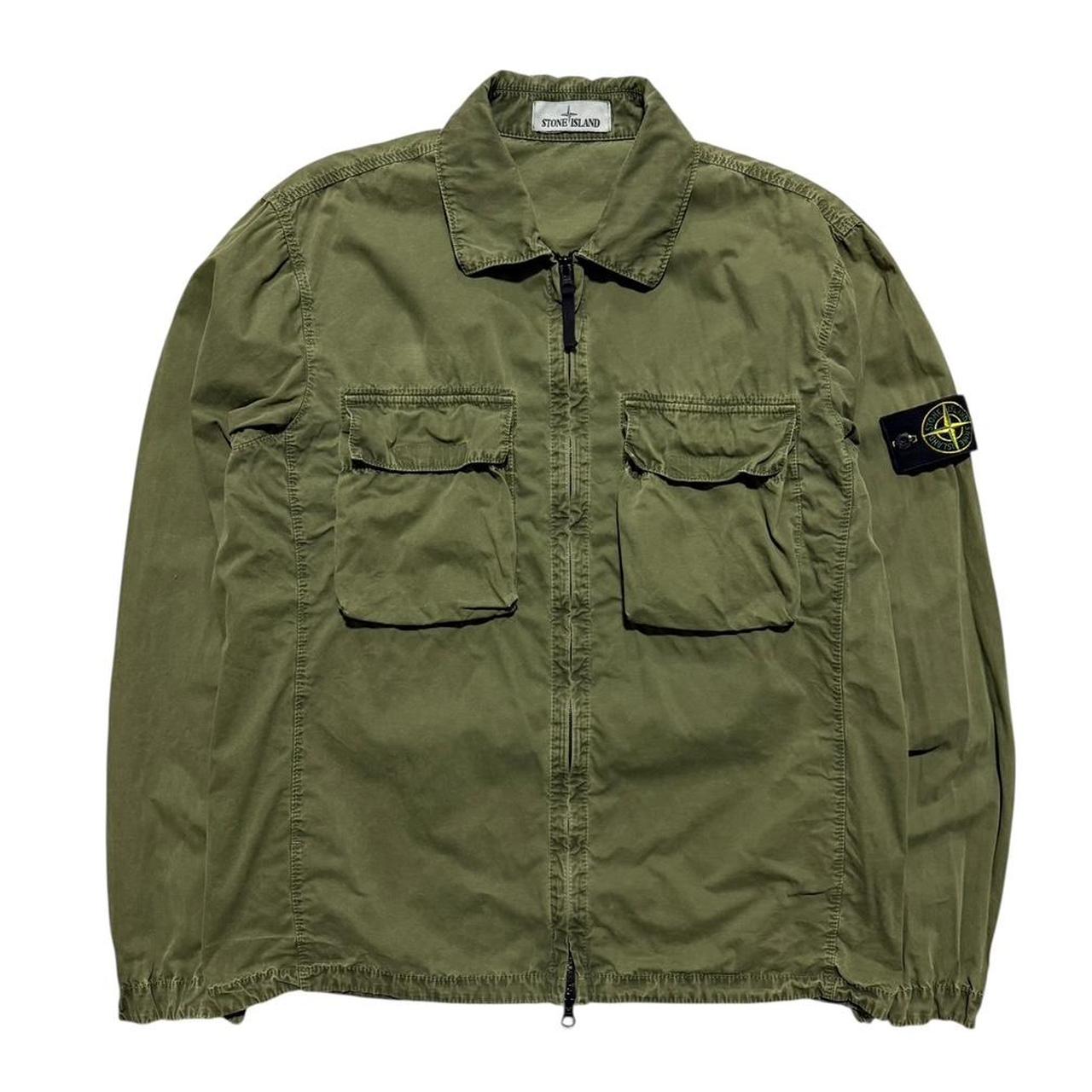Stone Island Canvas Overshirt | Large, Olive