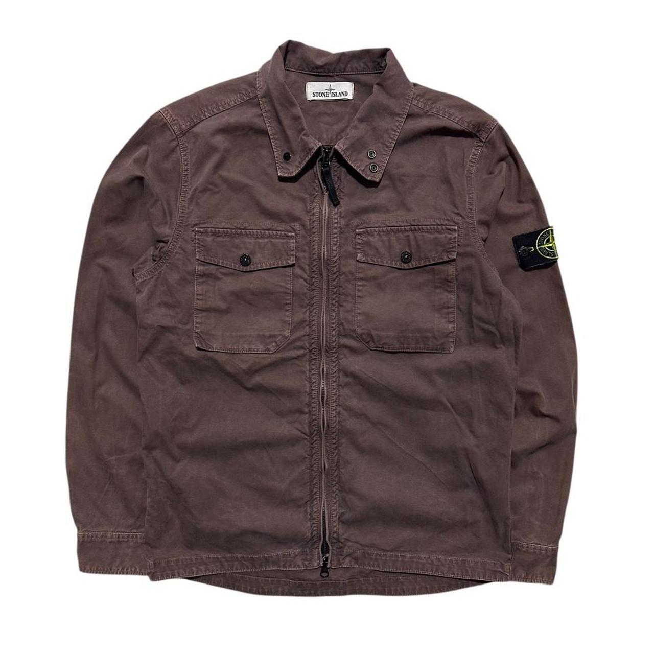 Stone Island Burgundy Canvas Overshirt