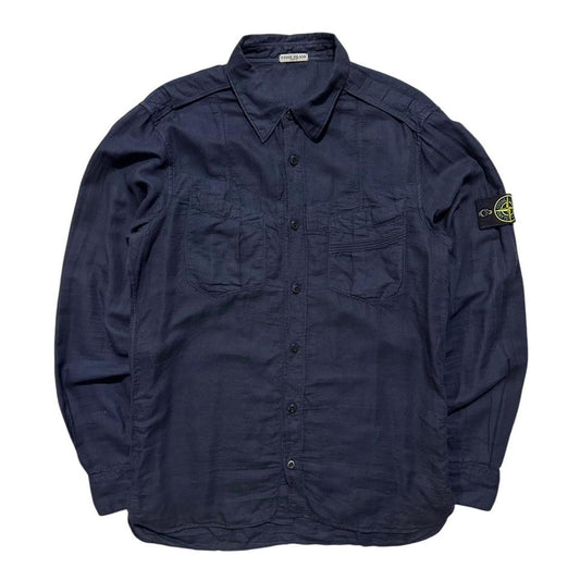 Stone Island Navy Cotton Shirt