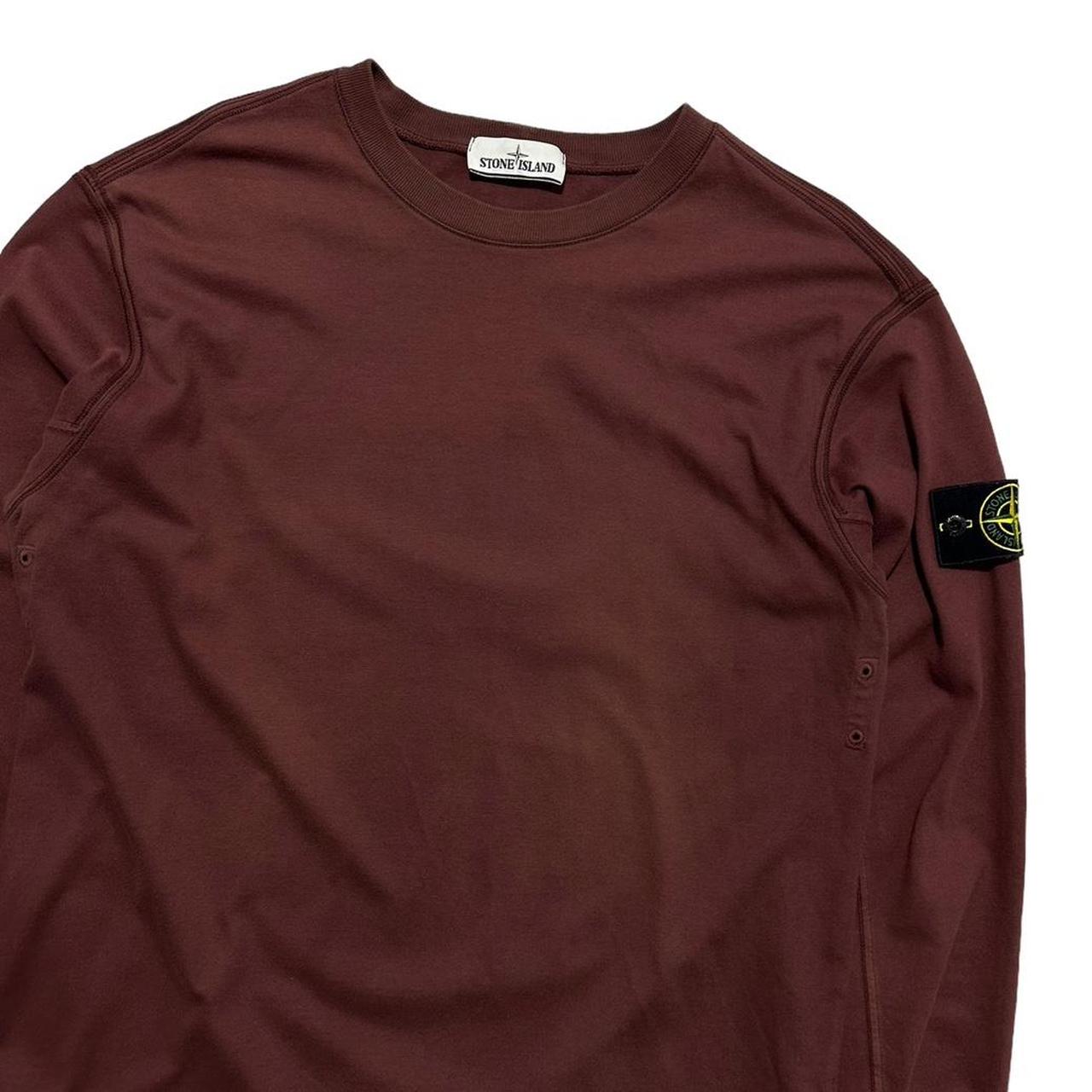 Stone Island Burgundy Thin Pullover Crewneck