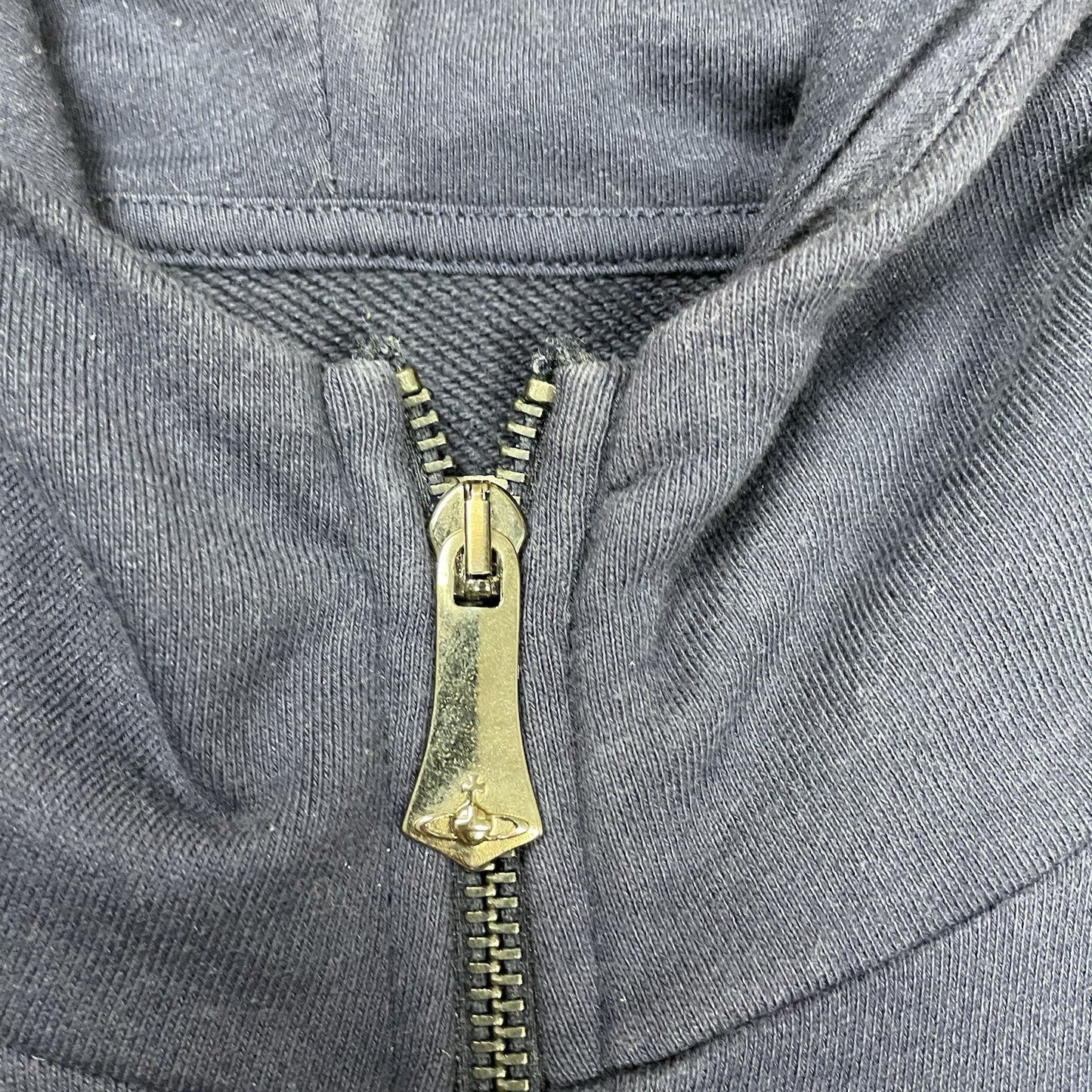 Vivienne Westwood Navy Full Zip Hoodie, Size Large | O/S, Navy