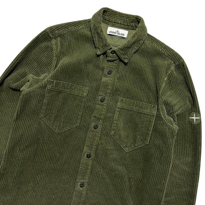 Stone Island Green Heavy Corduroy Shirt