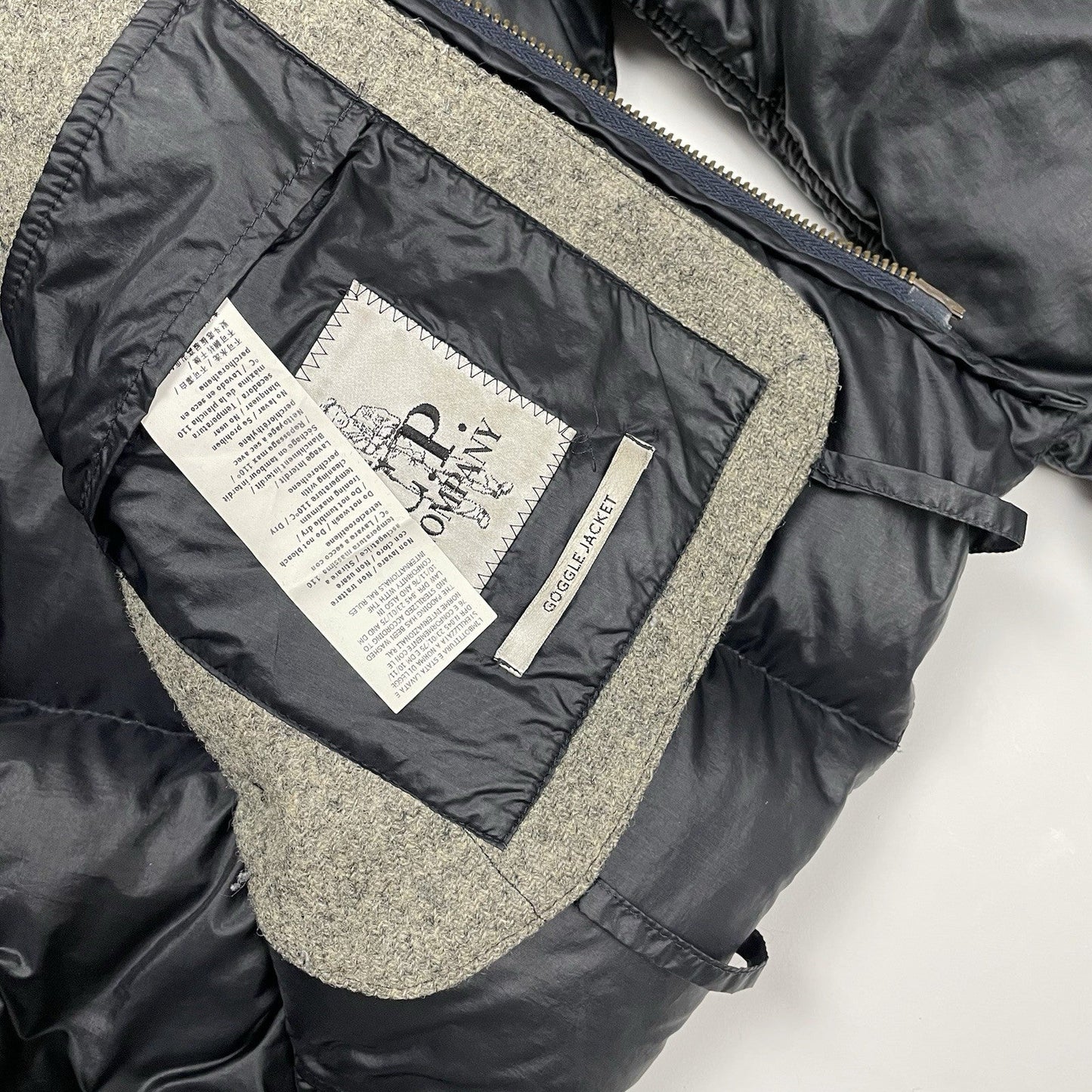 CP Company Down Goggle Puffer Jacket, Size Medium | O/S, Black