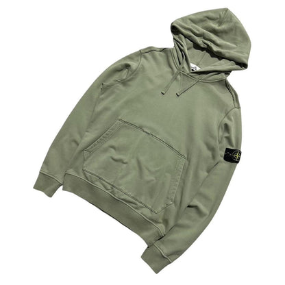 Stone Island Green Pullover Hoodie | Large, Green