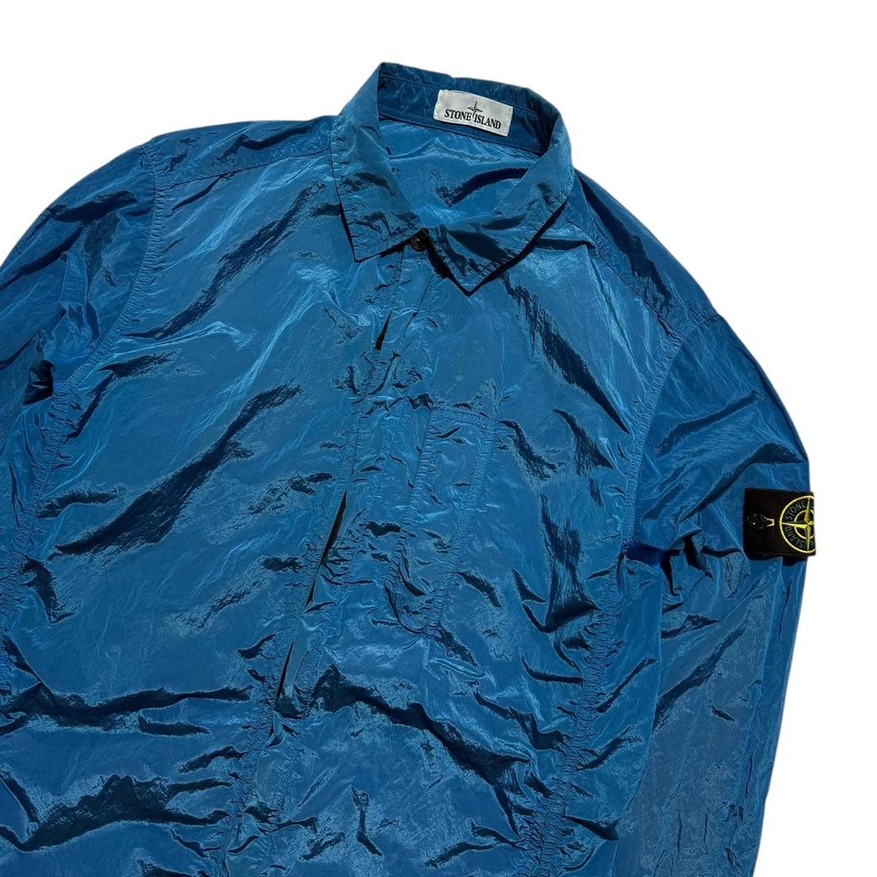 Stone Island Blue Nylon Metal Overshirt