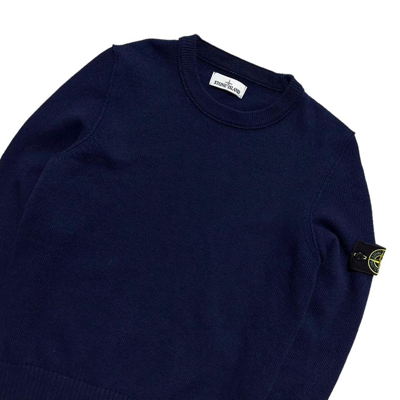 Stone Island Blue Knit Pullover Crewneck