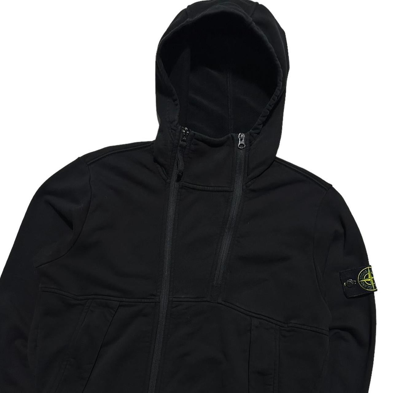 Stone Island Double Zip Black Hoodie