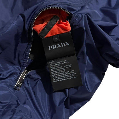 Prada Reversible Nylon Windbreaker Jacket | Small, Navy, Orange