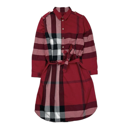 Burberry Nova Check Plaid Popover Shirt, Size UK 8 | O/S, Red
