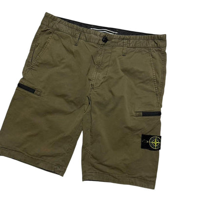 Stone Island Canvas Shorts | W32, Olive
