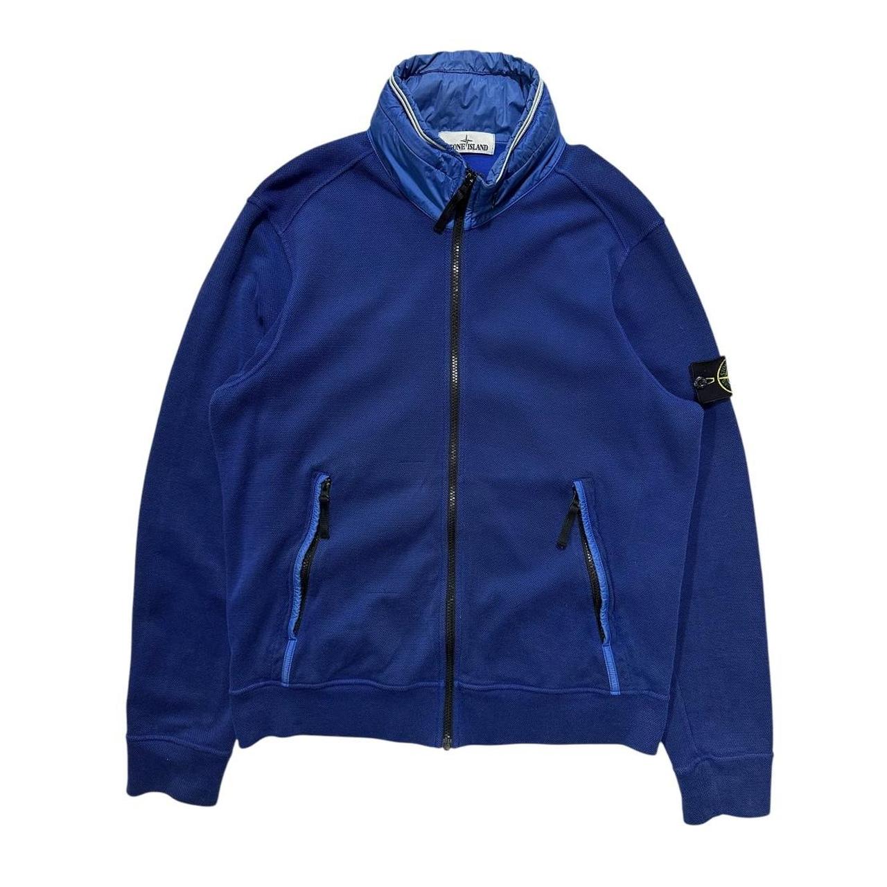 Stone Island Blue Zip Up Hoodie