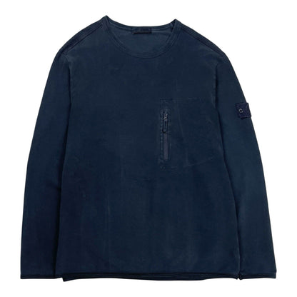 Stone Island Navy Ghost Pocket Sweatshirt, Size 3XL | O/S, Blue