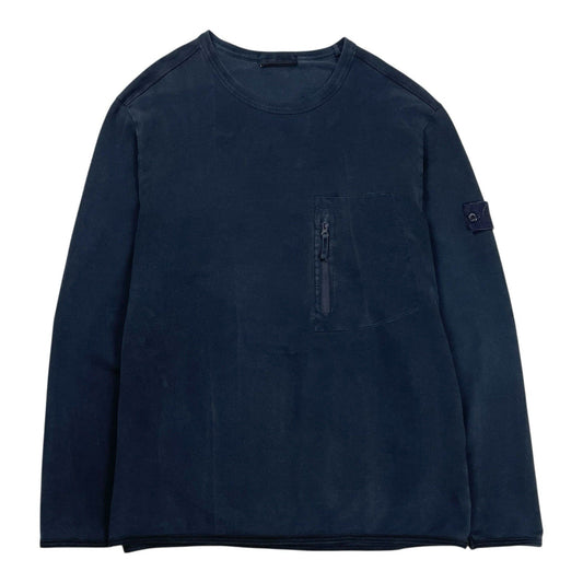 Stone Island Navy Ghost Pocket Sweatshirt, Size 3XL | O/S, Blue