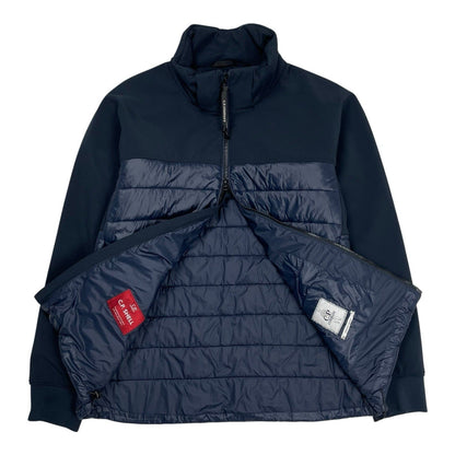 CP Company Mixed Soft Shell Goggle Puffer Jacket, Size XL | O/S, Blue