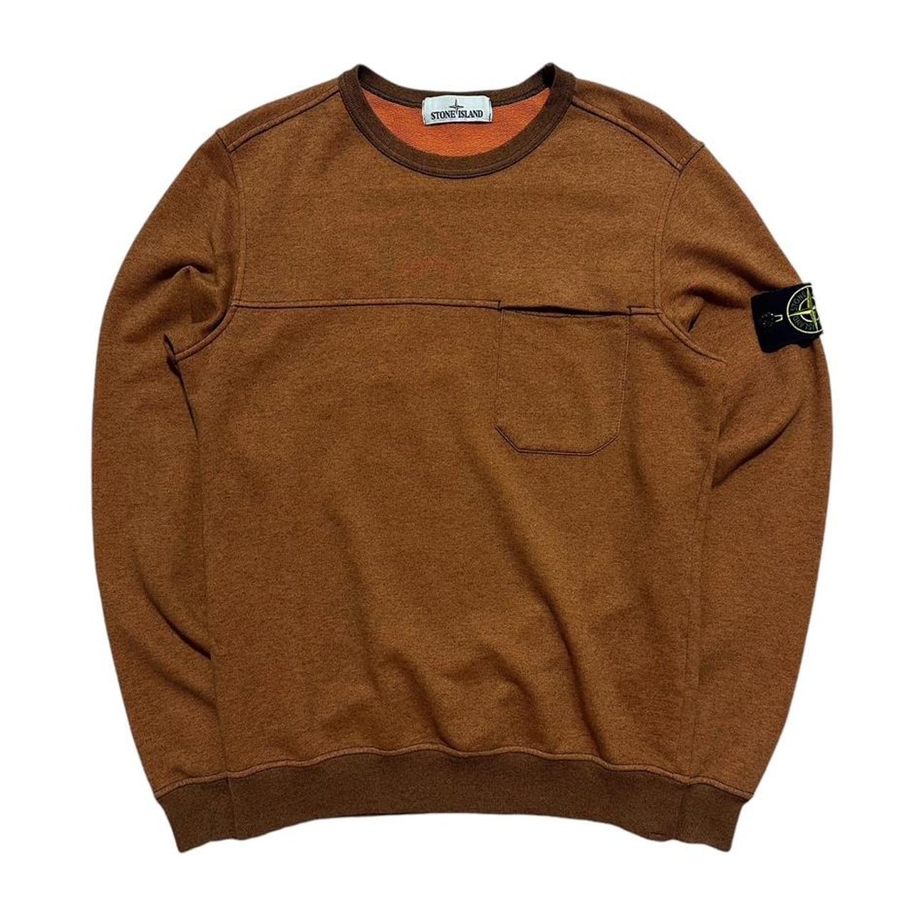 Stone Island Orange Pullover Crewneck
