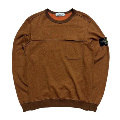 Stone Island Orange Pullover Crewneck