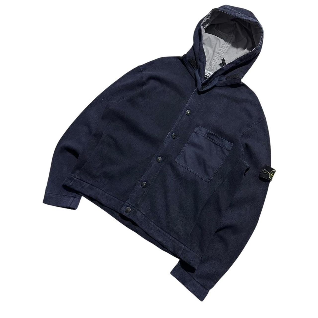 Stone Island Side Pocket Button Up Hoodie