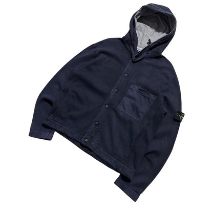 Stone Island Side Pocket Button Up Hoodie
