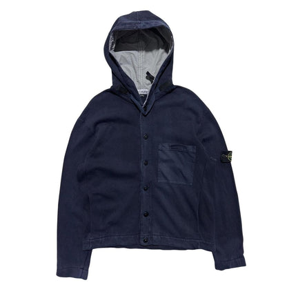 Stone Island Side Pocket Button Up Hoodie