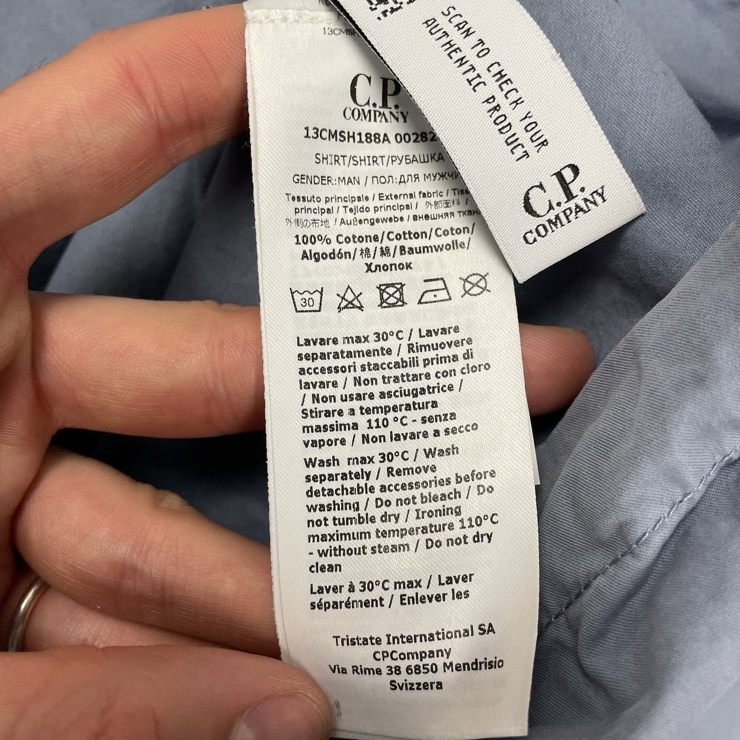 C.P. Company Gabardine Anorak, Size Medium | O/S, Blue