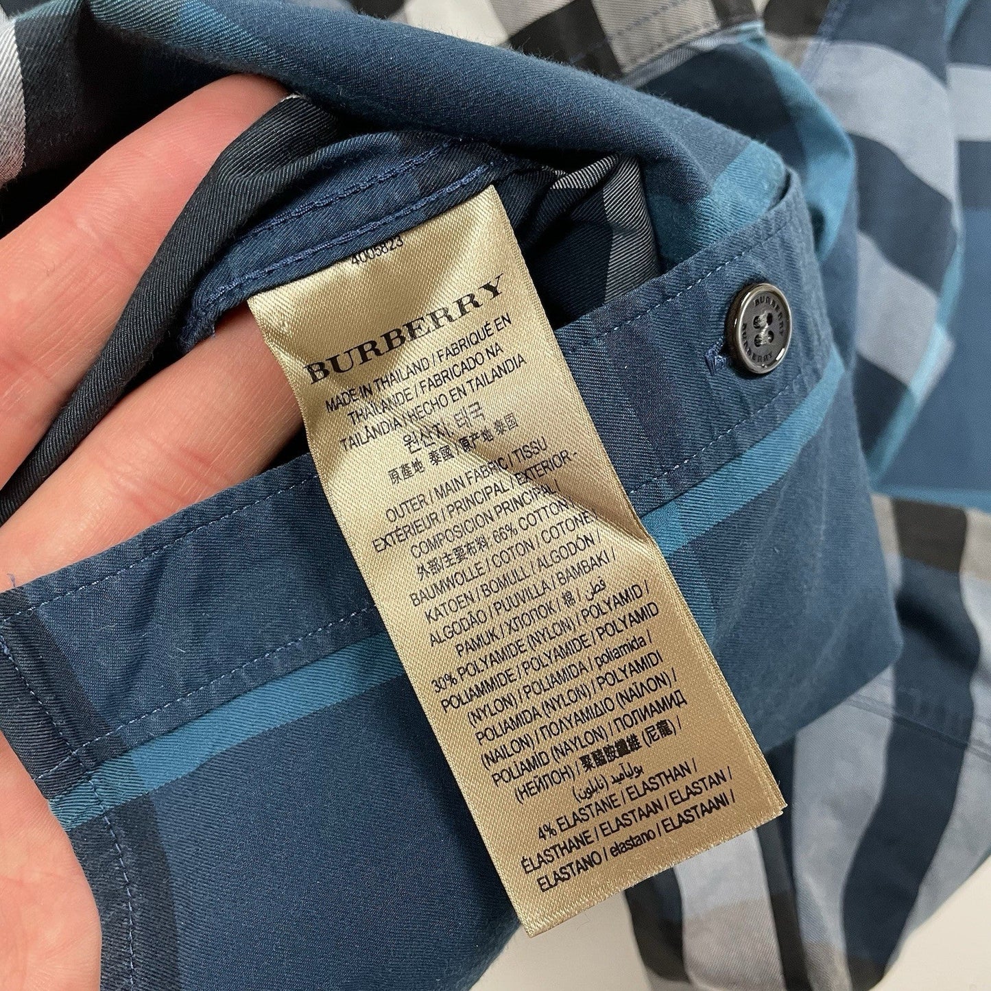 Burberry Nova Check Shirt, Size Small | O/S, Blue
