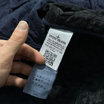 Stone Island Blue Quilted Overshirt | Medium, Blue