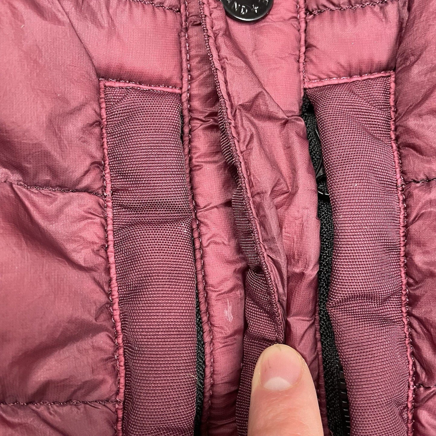 Stone Island Down Overshirt Garment Dyed Micro Yarn Jacket Shacket, Size Medium | O/S, Burgundy