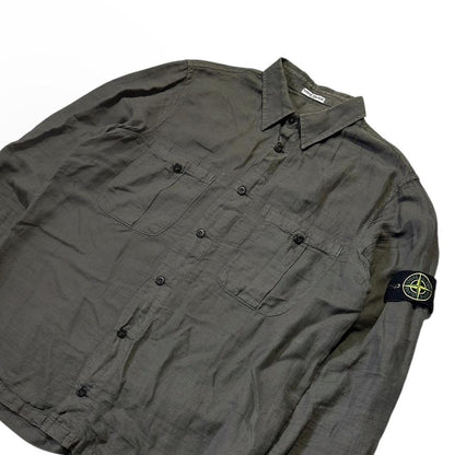 Stone Island Brown Linen Shirt