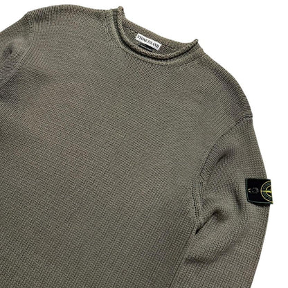 Stone Island 1996 Heavy Knit Pullover | Large, Olive