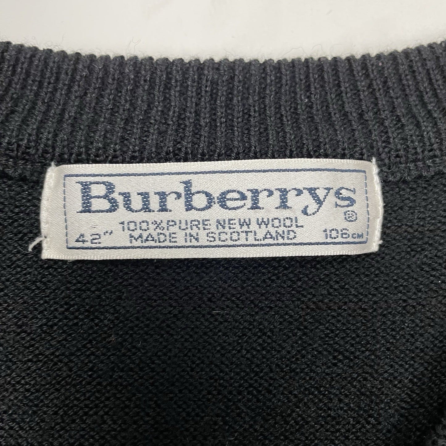 Vintage Burberry Knit Vest, Size Small | O/S, Grey