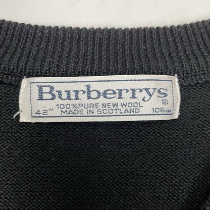 Vintage Burberry Knit Vest, Size Small | O/S, Grey