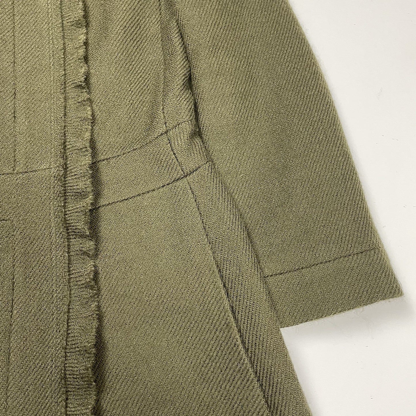 Prada Trench Coat 100% Wool, Size UK 8 | O/S, Green