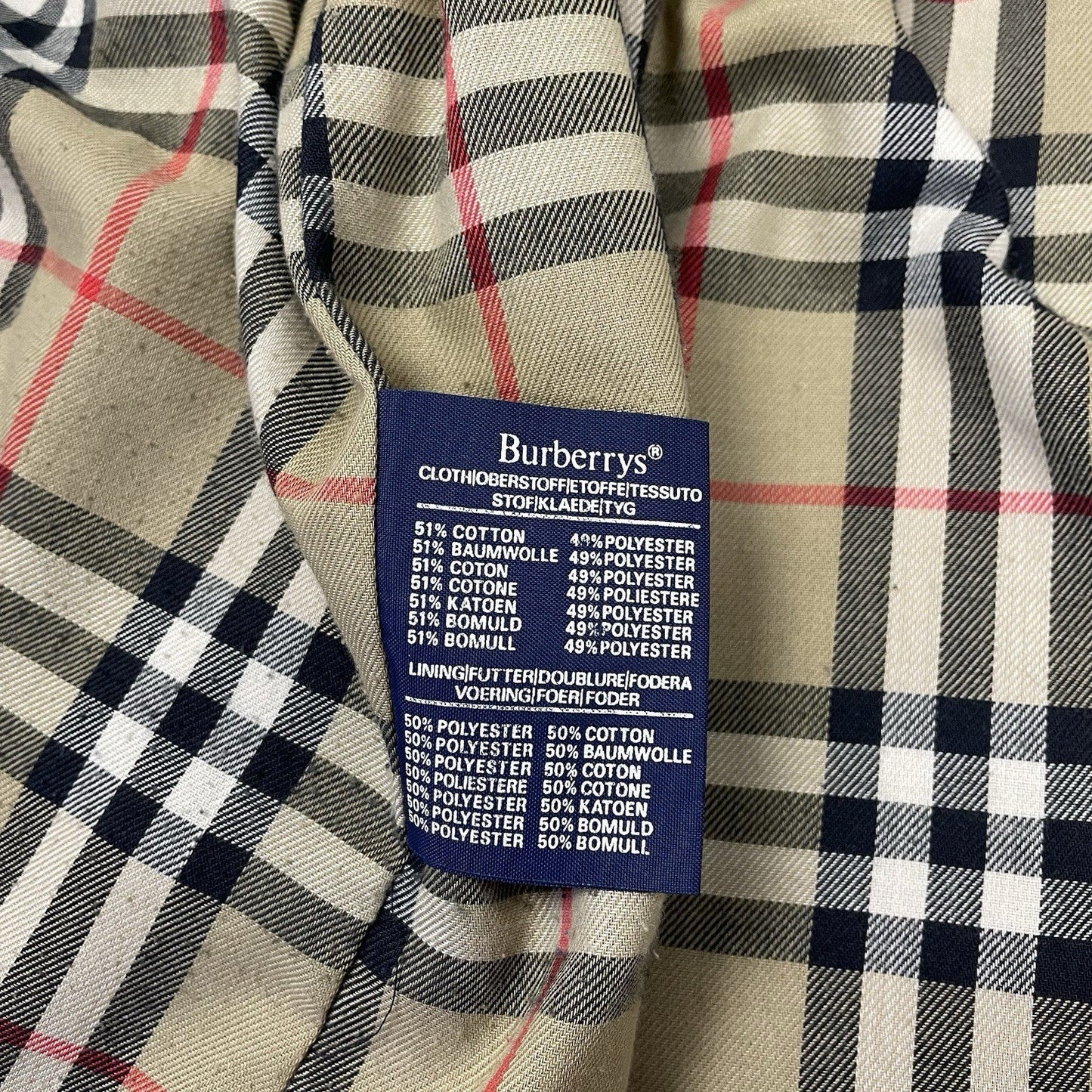Vintage Burberry Nova Check Trench Coat, Size 50 | O/S, Beige