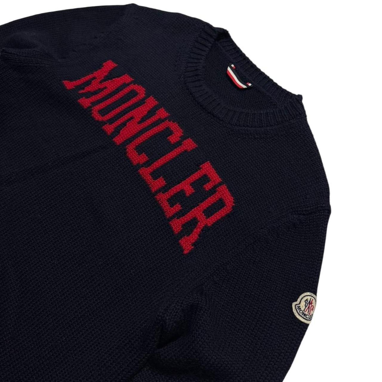 Moncler Navy Wool Knit Pullover