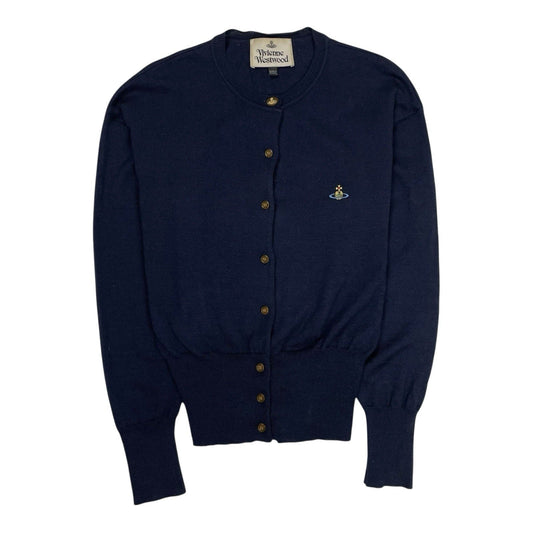 Vivienne Westwood Wool Knit Cardigan, Size Small | O/S, Navy