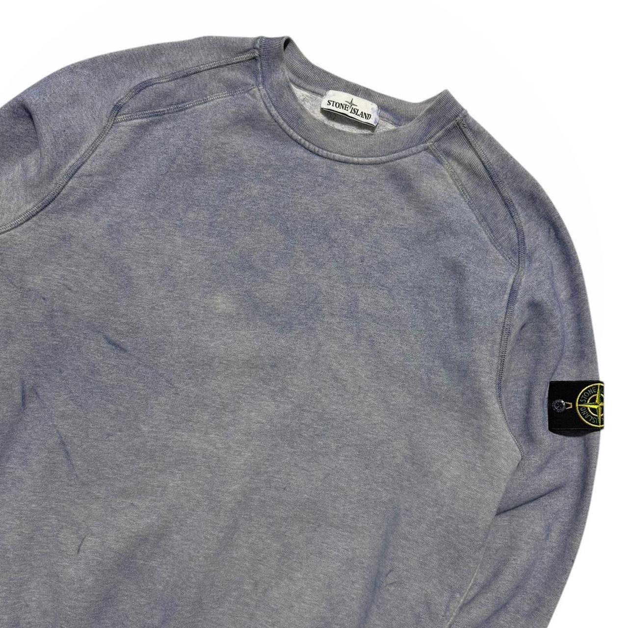 Stone Island Dust Treatment Pullover Crewneck | Large, Dusty Blue